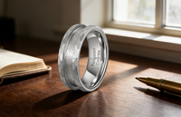 POYA Wolframring Blanko Gehämmert 8MM DIY Anpassbar für Alle Arten von Materialien