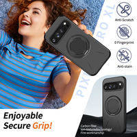 Funda Magnética Híbrida de TPU y PC de Lujo a Prueba de Golpes 360 °   Funda Protectora Giratoria con Anillo y Cobertura Total para Google Pixel 11 Pro XL
