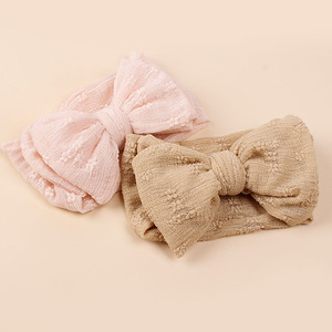 LRT New Design European Cotton Bow <strong>Baby</strong> Girl Hair Accessories Soft Embroidery Elastic Bowknot <strong>Baby</strong> Hair Band <strong>Headbands</strong> for Kids - Product Image 2