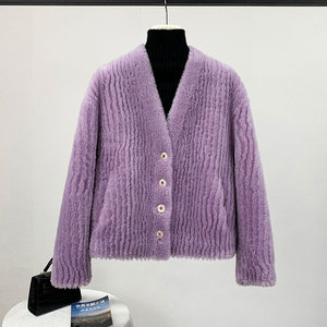 Cappotto Invernale Casual in Lana d'Agnello per Donna, <span class=keywords><strong>Giacca</strong></span> Corta Calda in Pelle di Pecora, Parka JT3314 - Product Image 4