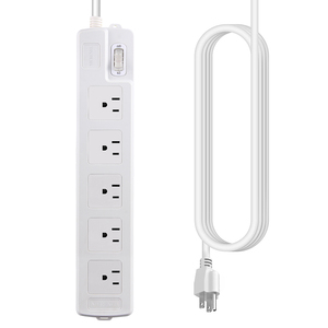 Dây nối dài đồng thau đa năng 5 lỗ 3M, ổ cắm đa năng cho nhà và văn phòng, tiêu chuẩn Mỹ 15A/125V, sản xuất theo yêu cầu nhà máy - Product Image 1