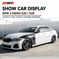 Ailes avant ZESON en fibre de carbone véritable style M3 pour BMW Série 3 G20 G28 M340i 330i berline gauche droite 2019+
