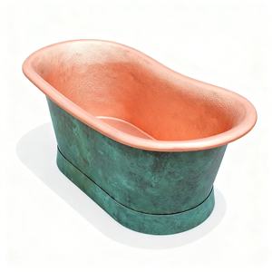 <span class=keywords><strong>Bañera</strong></span> <span class=keywords><strong>de</strong></span> Cobre Hecha a Mano con Acabado en Pátina Verde, <span class=keywords><strong>Bañera</strong></span> Independiente <span class=keywords><strong>de</strong></span> Estilo Antiguo para Villa - Product Image 4