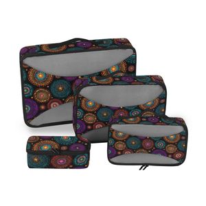 Ensemble de 6 cubes de rangement compressibles en maille imperméable avec motif de points aborigènes australiens - Product Image 3