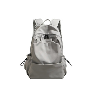 Korean Style Unisex <b>Backpack</b> 14 In Solid Color High <b>School</b> College Student Laptop Bag Everyday Use - Product Image 5