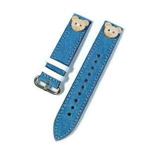 Forwelleny 18mm 20mm nuevo lindo osito mujer estilo Denim cuero pulsera correa para Apple 11 10 9 8 7 6 5 <span class=keywords><strong>SE</strong></span> - Product Image 6