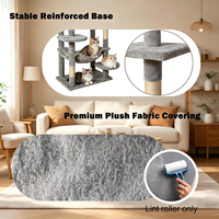 Arbre à chat de luxe multi-niveaux, grands formats, avec poteaux à gratter en sisal naturel et mobilier d'activités en peluche pour familles multi-chats