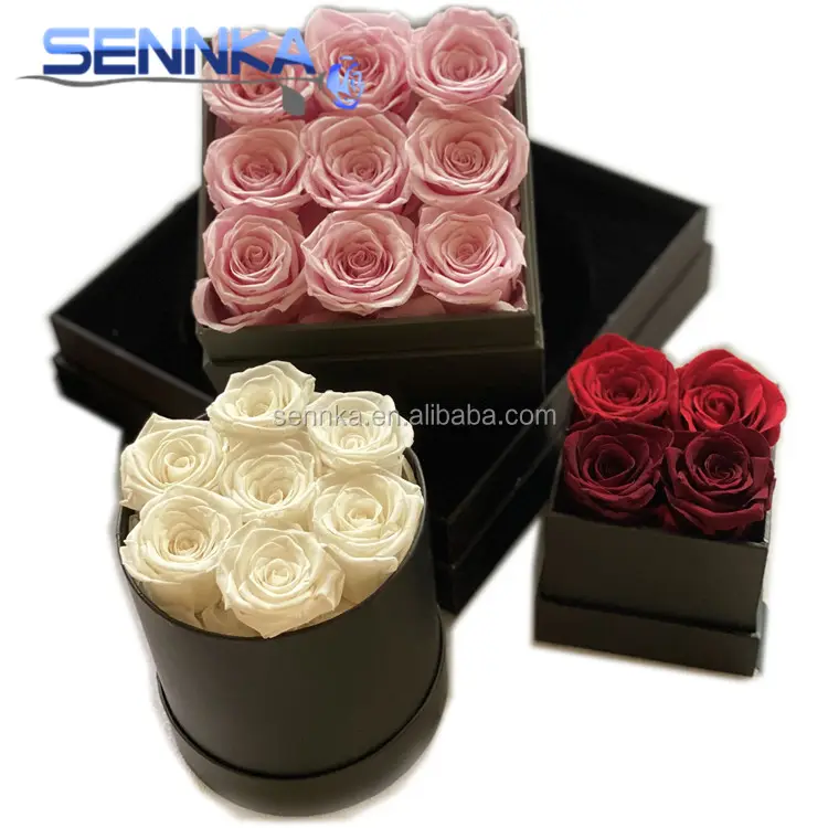 Quà Tặng Dễ Thương Được Bảo Quản Hoa Hồng Trong Hộp Hoa Tròn Cho Quà Tặng Ngày Valentine Với Kích Thước Khác Nhau