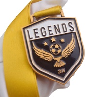 Medalla de Fútbol de Metal 3D de Alta Calidad, Proveedor de Fábrica, Oro Antiguo, JBI International SC MAGIS QUAM CLAVA, para Competición