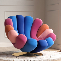 Aomisi CASA Nouvelle Chaise de Salon Hôtel Colorée Design Italien Moderne Tissu Velours Fauteuil Anémone de Mer