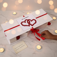 Boîte cadeau de fleurs « Je t'aime » en gros, boîte cadeau de fleurs et de chocolat pour la fête des mères, emballage cadeau floral de luxe