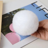 Vente flash : porte-clés en peluche douce de 9 cm, porte-clés doré avec pompon en fourrure de lapin artificielle, accessoire de décoration