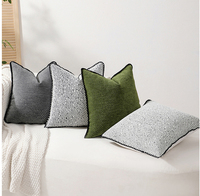 Classique moderne en gros Chenille jeter taie d'oreiller carré doux 45x45 rayé Jacquard housse de coussin taies d'oreiller