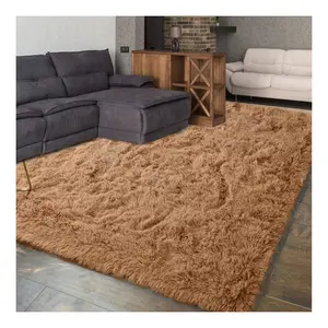 WJRT China Machine Made Super soft fluffy 100% Polyester Shaggy Carpets Customized 4 meters widths Area Rugs