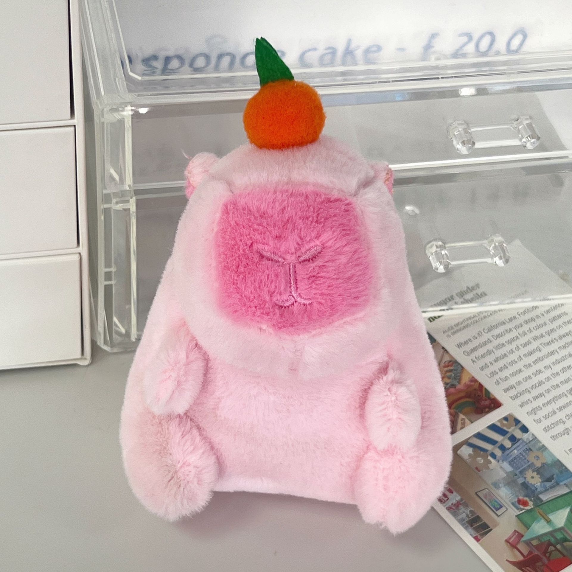 Serie de frutas cadena de cuentas de caqui kapi rosa
