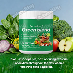 Vitahorthy Veganスーパーグリーンブレンドジュースパウダー健康ドリンクオーガニックスーパーグリーンスーパーフード野菜パウダー - Product Image 5