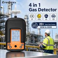 Détecteur de gaz portable Eranntex 4 en 1, O2 CO H2S LEL, moniteur de gaz, alarme pour espaces confinés, analyseur de gaz pour la sécurité industrielle