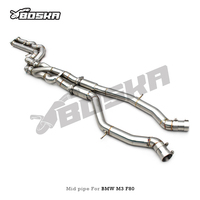 Pipa Tengah Boska Desain Baru Z Pipe Equal Length untuk BMW M3/M4 F80/F82/F83 3.0T 2015-2017  Bahan Stainless Steel 63mm