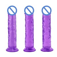 Vente en gros de gros lots de dildos en silicone cristallin personnalisés, réalistes, énormes, faux pénis en gelée pour femmes et hommes, tailles S, M, L, XL, XXL