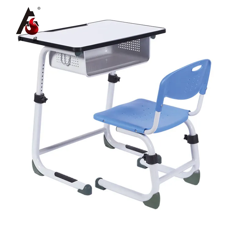 Shanfeng新しいデザイン耐久性のあるシングルシーター調節可能な学校の机と椅子学生用