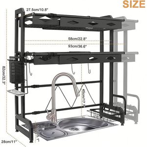 Promotion : Égouttoir de cuisine multifonctionnel extensible en acier inoxydable, anti-rouille, pour évier - Product Image 2