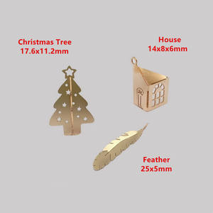 จี้รูป<span class=keywords><strong>ต้น</strong></span>คริสต์มาสประดับขนนก ชุบทอง 14k ของแท้ เครื่องประดับชั้นดี - Product Image 2