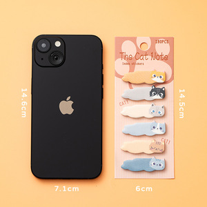 Blocs-notes autocollants chat de dessin animé, index mignons pour l'école, bloc-notes d'écriture, cadeau de classification de mémos DIY - Product Image 6