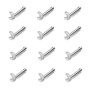 Piercing nasal para mujer, joyería quirúrgica de acero inoxidable, barra recta, Luna, nariz, Piercing - Product Image 2