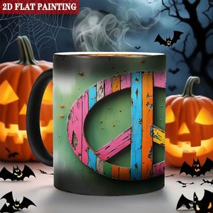 Outdoor Forest <b>Camping</b> Drinking Mug Frosted Black 11oz Ceramic Heat Sensitive Magic Cup - Product Image 6