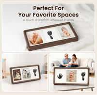 Marco Conmemorativo para Bebé de Madera Sólida OEM ODM, Revestimiento No Tóxico Certificado, Tamaño Personalizado, Tipo de Madera a Elección, Marco para Recuerdo con Huellas de Manos y Pies de Bebé