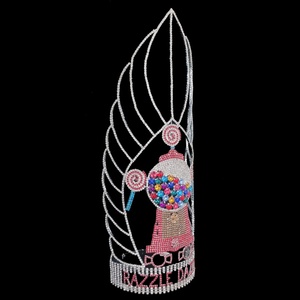 <span class=keywords><strong>Machine</strong></span> à Bonbons en Cristal Strass de 20 Pouces, Conception de Grande Couronne, Concours de Beauté, Princesse, Diadème en Métal, Événement, Fête, Grandes Couronnes - Product Image 3