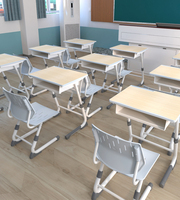 Meubles scolaires, bureau d'élève individuel, structure en métal, bureau d'étude pour élèves de classe, bureau d'école pour les élèves de première année, table et chaise