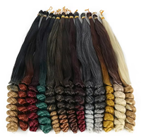 Extensions de cheveux à tresser pré-étirées en fibre haute température, 22 pouces, 150g, boucles spirales françaises douces, double trame, pour machine