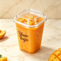 Gobelets à café glacé en plastique PET transparents à paroi simple, écologiques, avec logo personnalisé, 12/14/16/20/24 oz, pour thé au lait Boba