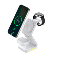 Chargeur de téléphone sans fil pliable magnétique portable 15W 3 en 1 support de chargeur sans fil