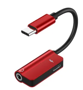 Aanpassen 2 In 1 Snelle Oplader Usb Type C Naar 3.5 Mm Audio Adapter Kabel Jack Hoofdtelefoon Opladen Splitter