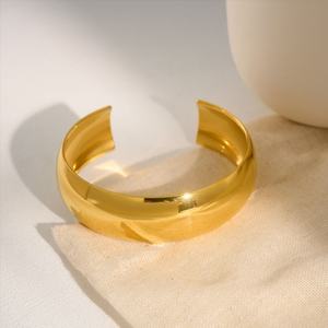 Modernas Pulseras de Acero Inoxidable 18K Chapadas en Oro, Resistentes al Deslustre y al Agua, Joyería para Mujer - Product Image 2