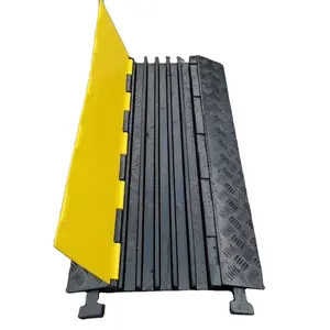 Heavy-Duty Outdoor Cable Ramp Flip-Open with Rubber Base and Plastic Material Provides Speed Hump Application