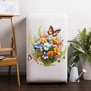 Autocollants de toilettes, décoration murale de salle de bain, fleurs, plantes vertes, papillons, autocollants muraux en vinyle, autocollants muraux à coller et à décoller - Product Image 5