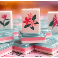 Maßgefertigtes 160-Teiliges Modernes Luxus-Mahjong-Set mit Kaktus-Motiv, Tragbar, Faltbar, Wasserfest, Umweltfreundliches Acryl