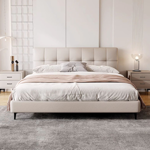 Juego de Muebles de Dormitorio Completo con <span class=keywords><strong>Cama</strong></span> Doble Moderna de Lujo y Cabecero Acolchado Suave <span class=keywords><strong>Estilo</strong></span> Princesa con Almacenamiento - Product Image 2