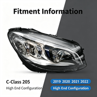 Phares LED haute performance pour Mercedes Benz Classe C 205 2019-2022 Configuration haut de gamme OE A2059069505 A2059069605