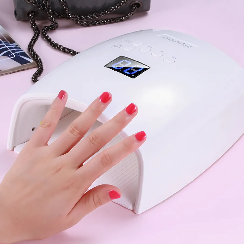 ポータブル充電式UV LED Nail Dryer 48W Gel Polish Curing LampとBottom Timer LCD Display Quick Dry Lamp For Nails Manicu