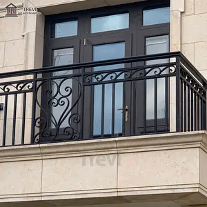 Ev balkon veya merdiven yapı dekoratif ferforje korkuluk dökme demir çit antika