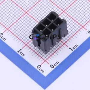 HC-MX3.0-2*3A Wire-to-Board Pin Header Through hole Component (THT),P=3mm Connector 2x3P 3mm Through Hole Micro-Fit (MX 3.0) - Product Image 1