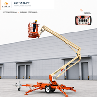 Diskon 10m ~ 16m hidrolik elektrik Spider Man, pengangkat Cherry Picker Trailer Boom Lift