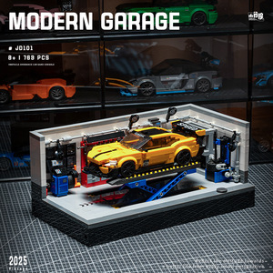 XJD JD101 763 pièces Ensemble de briques de construction de <span class=keywords><strong>garage</strong></span> de style chinois, modèle technique en plastique, jouet moderne, cadeau de festival - Product Image 2