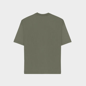 T-shirt de jogging décontracté pour homme Poids élevé 230gsm Olive Cotton Summer Crew Neck Short Sleeve Loose Fit Oversized Logo Pattern - Product Image 2