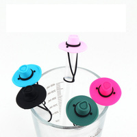 Protège-paille en silicone résistant aux hautes températures, motif chapeau de cowboy, bouchon anti-poussière pour paille de 10 ml