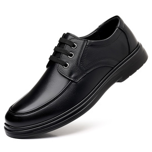 Chaussures Oxford en cuir pour homme, bout rond, lacets, semelle en caoutchouc amortie, toutes saisons, pour occasions formelles - Product Image 5